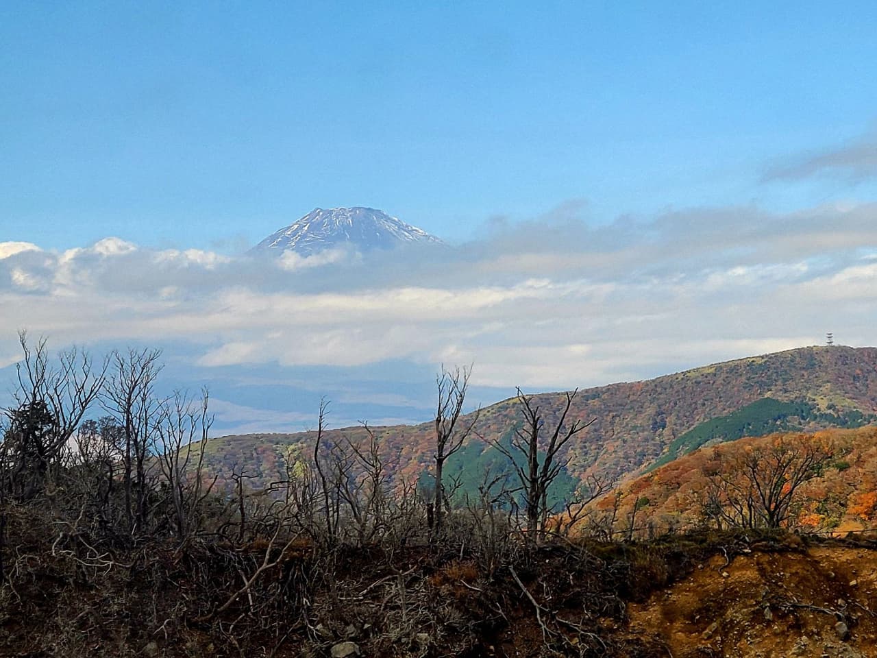 大涌谷から臨む富士山