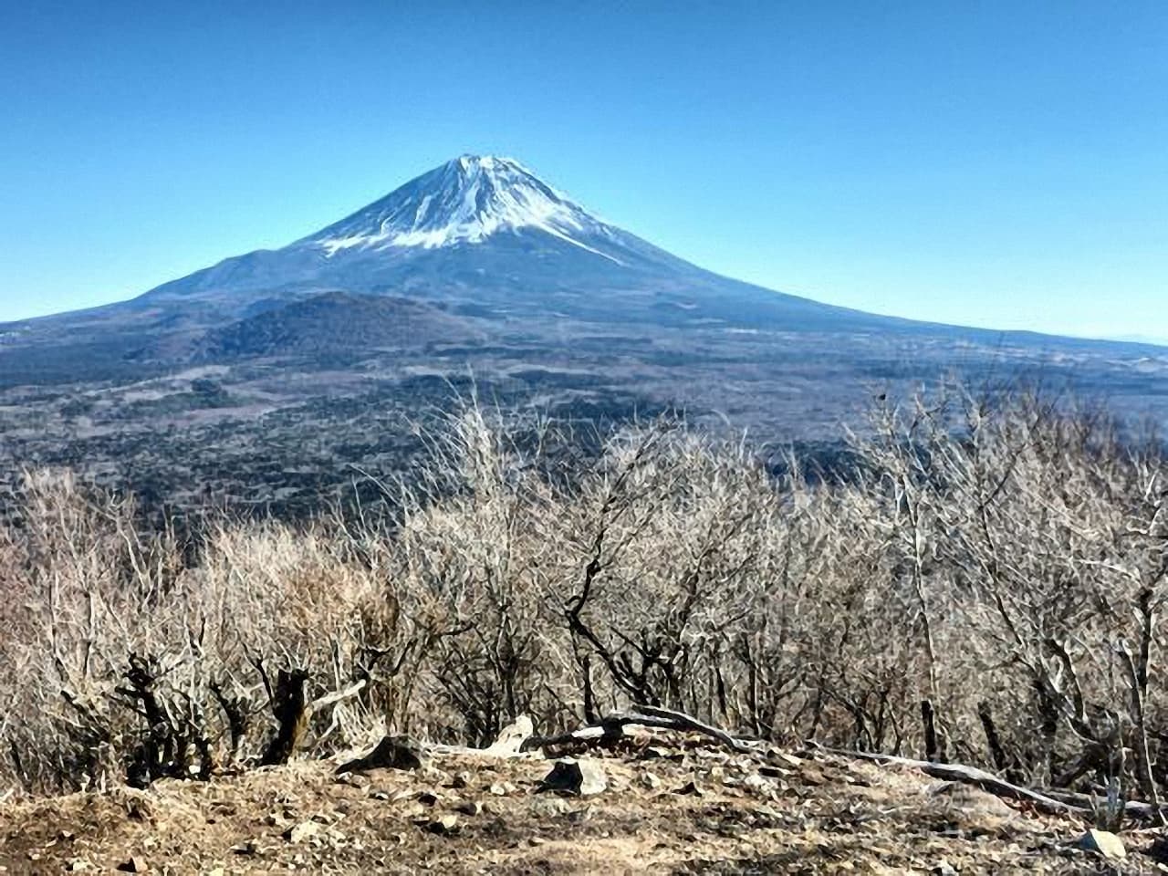 1月1日登山中に見えた富士山