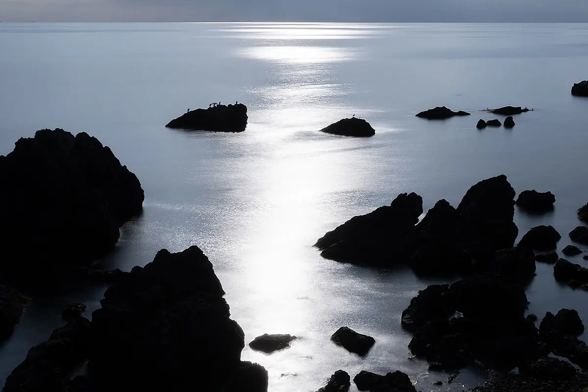 静かな光の反射が海面を彩る